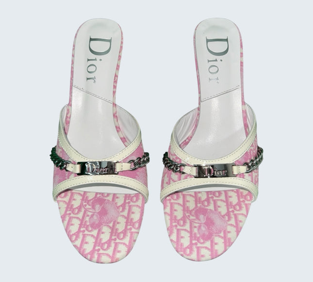 Christian Dior Pink Trotter Mules