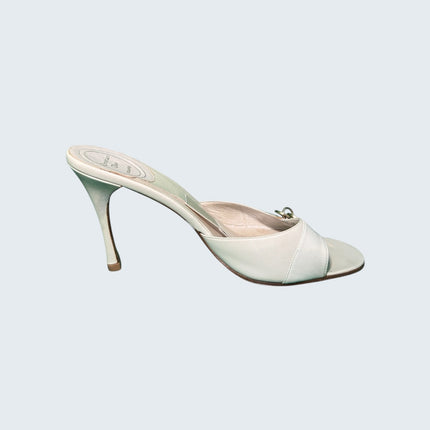 Christian Dior by John Galliano Ivory Lock and Key Mules