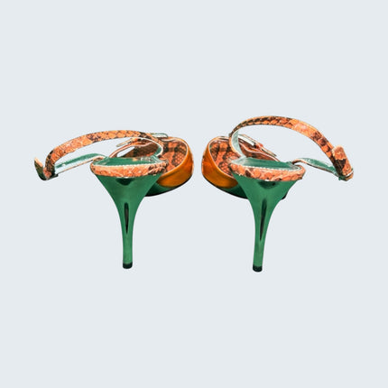 Dolce & Gabbana Orange Python Leather Heels