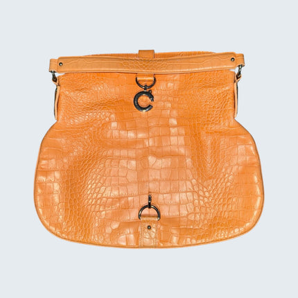 Dolce & Gabbana Orange Snakeskin Shoulder Bag