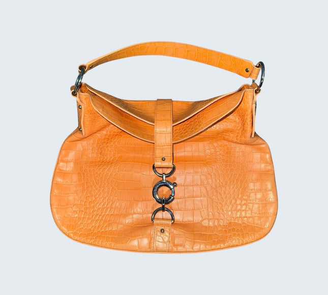Dolce & Gabbana Orange Snakeskin Shoulder Bag