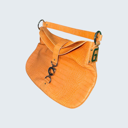 Dolce & Gabbana Orange Snakeskin Shoulder Bag