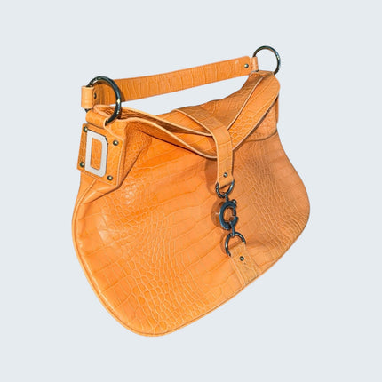 Dolce & Gabbana Orange Snakeskin Shoulder Bag