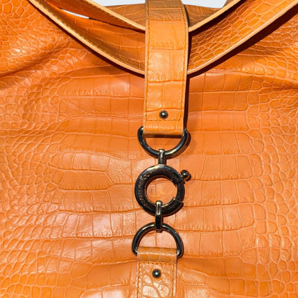 Dolce & Gabbana Orange Snakeskin Shoulder Bag
