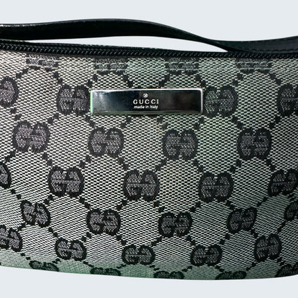Gucci Black & Grey Monogram Pochette