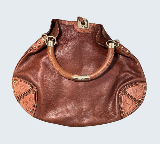 Gucci 2007 Brown Indy Top Handle Hobo Bag