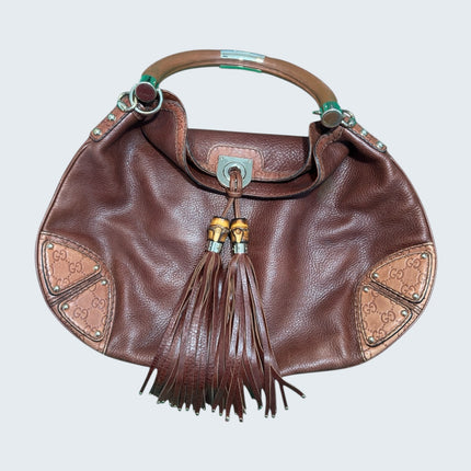 Gucci 2007 Brown Indy Top Handle Hobo Bag
