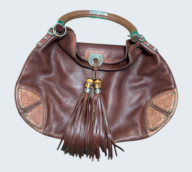 Gucci 2007 Brown Indy Top Handle Hobo Bag