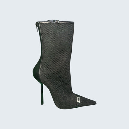 Saint Laurent Black Mesh Ankle Boots
