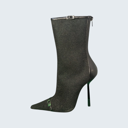 Saint Laurent Black Mesh Ankle Boots