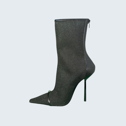 Saint Laurent Black Mesh Ankle Boots